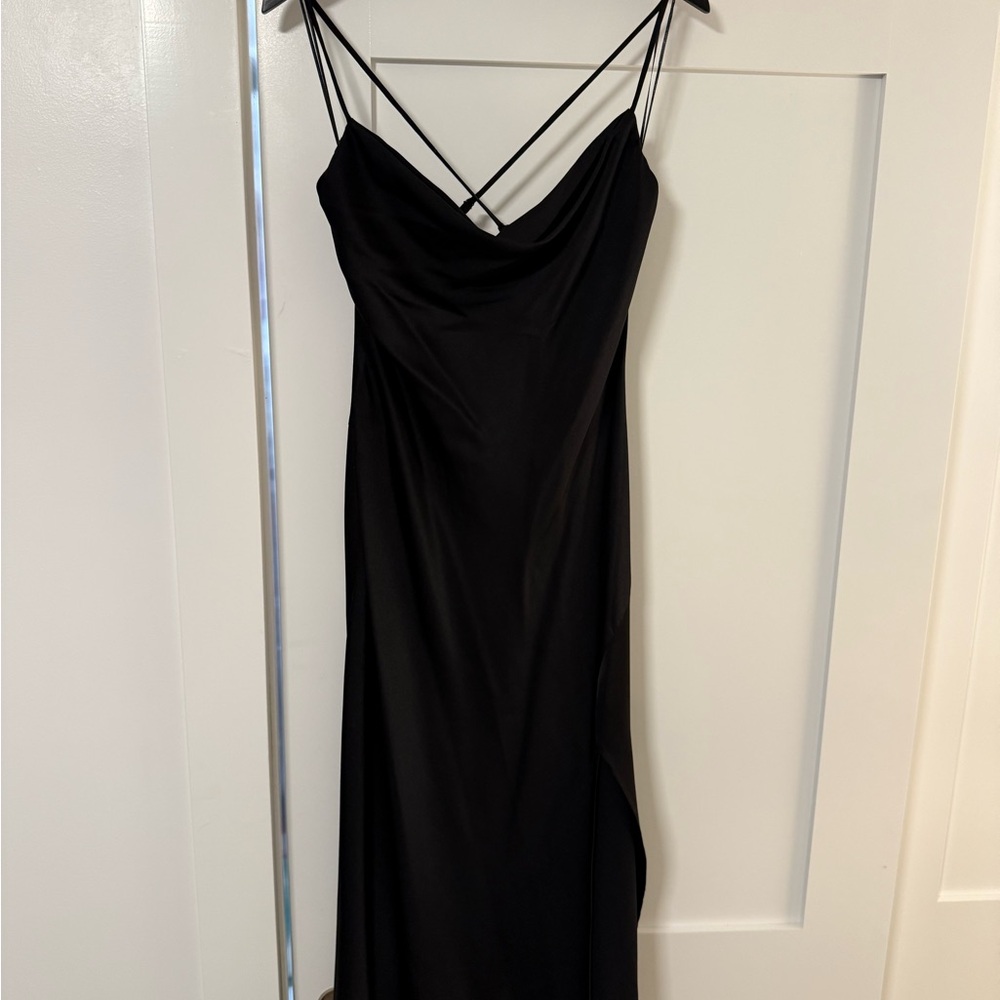 Astr Gaia Black Midi Dress